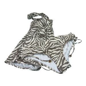 Grey and White Zebra Print Bikini 👙 Swimwear